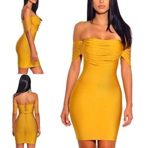 Yellow Mustard Mini Dress